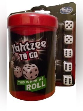 Hasbro Yahtzee To Go Travel Game - Red, Black, White, Green
